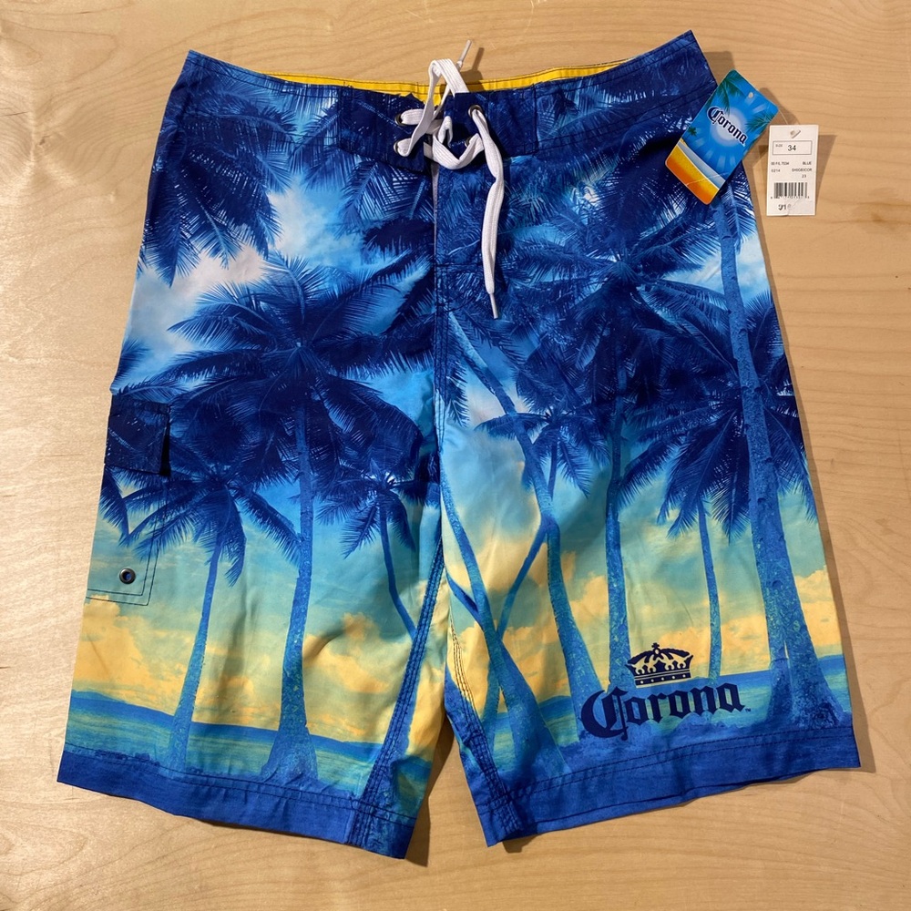 Corona Tropical Blue Men's Hybrid Shorts 34 (ET)